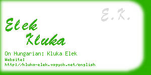 elek kluka business card